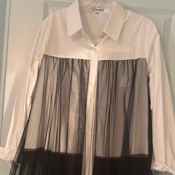 Sheer Black and White Jacket - Picture 2 of 4